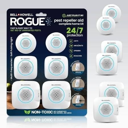 Bell+Howell Upgraded 2025 Ultrasonic Pest Repeller Indoor 6 Pk, Pest Repellent Ultrasonic Plug In, Mouse Repellent Indoor, Rodent Repellent, Pest Repellent Family & Pet Safe, 6 Pack