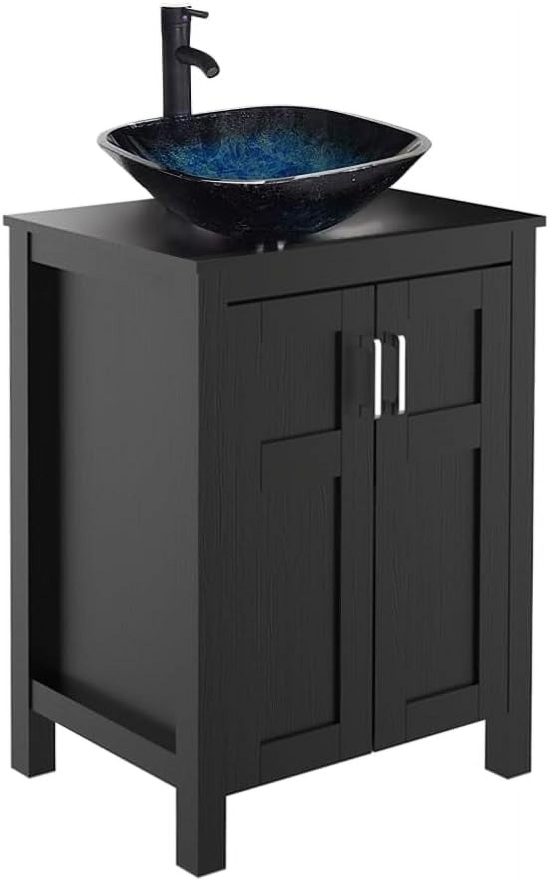 ELECWISH 24 Inches Traditional Bathroom Vanity Set in Black Finish ...