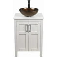 thumbnail image 1 of ELECWISH 24 Inches Traditional Bathroom Vanity Set in White Finish, Single Bathroom Vanity with Top and 2-Door Cabinet, Glass Sink Top with Single Faucet Hole, 1 of 10