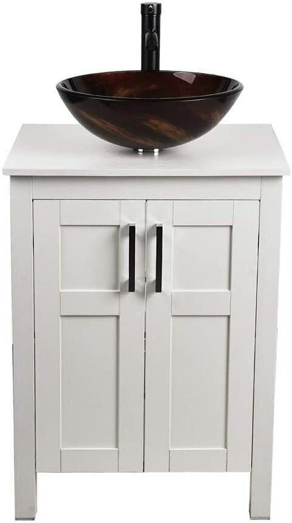 ELECWISH 24 Inches Traditional Bathroom Vanity Set in White Finish
