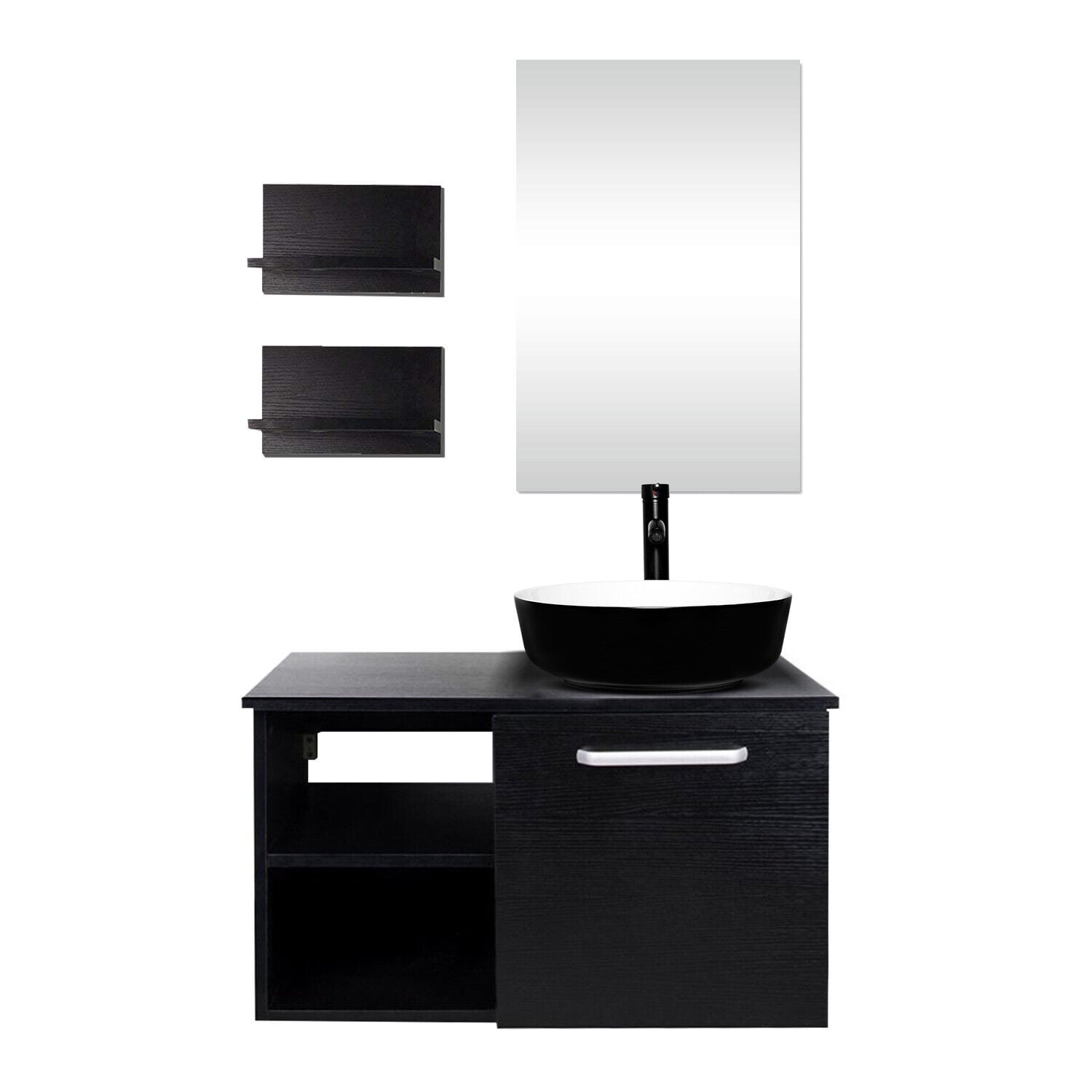 ELECWISH 28" Bathroom Vanity and Vessel Sink Combo Modern Bathroom Vanity Set Countertop