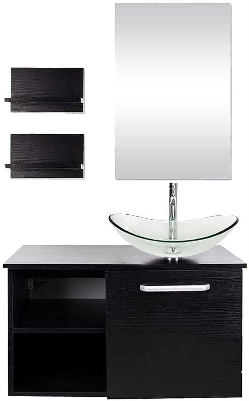 ELECWISH 28" Bathroom Vanity and Vessel Sink Combo Modern Bathroom Vanity Set Countertop
