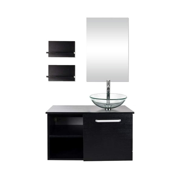 ELECWISH 28" Bathroom Vanity and Vessel Sink Combo Modern Bathroom Vanity Set Countertop
