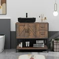 thumbnail image 1 of ELECWISH Bathroom Vanity, 36" Bathroom Vanity with Sink Combo Set, Dark Brown Modern Wood Bathroom Cabinet with White Ceramic Bathroom Sink, 1 of 11