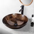 thumbnail image 1 of ELECWISH Bathroom Vessel Sink Tempered Glass Vanity Round Bowl with Oil Rubber Bronze Faucet and Pop up Drain Combo, 1 of 9