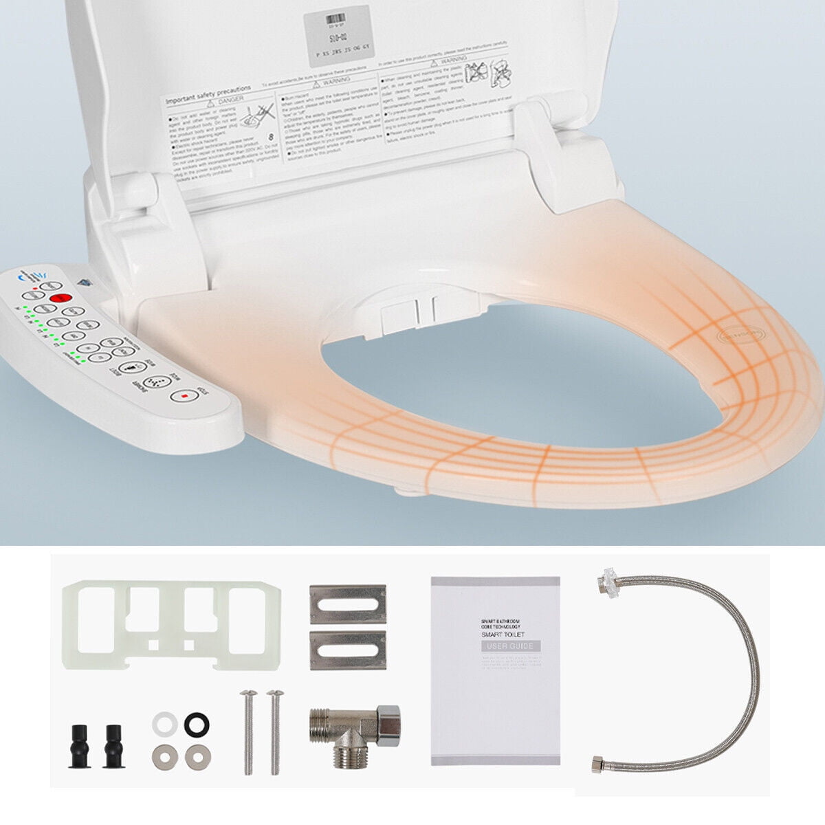 ELECWISH Bidet Toilet Seat Electric Warm Water Bidet with Warm Air