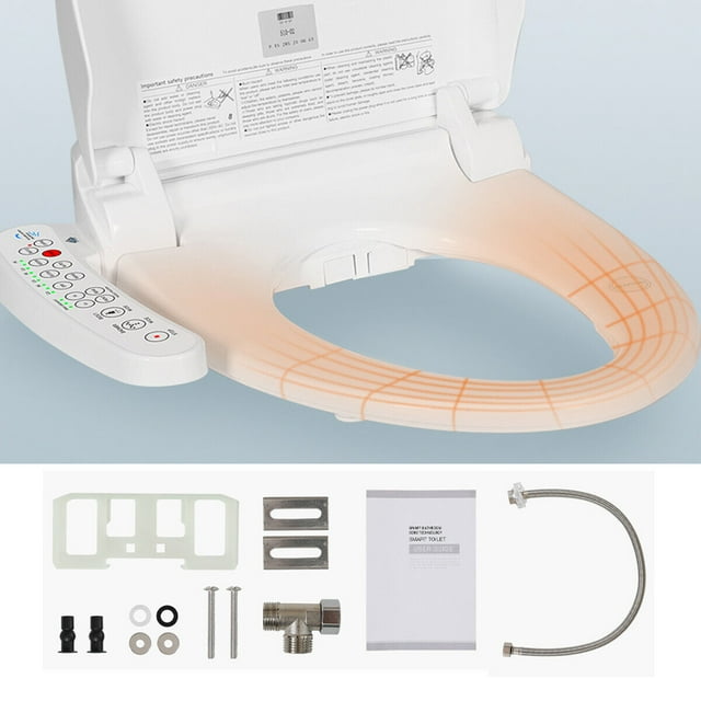 ELECWISH Bidet Toilet Seat Electric Warm Water Bidet with Warm Air Drying, Heated Seat Bidet