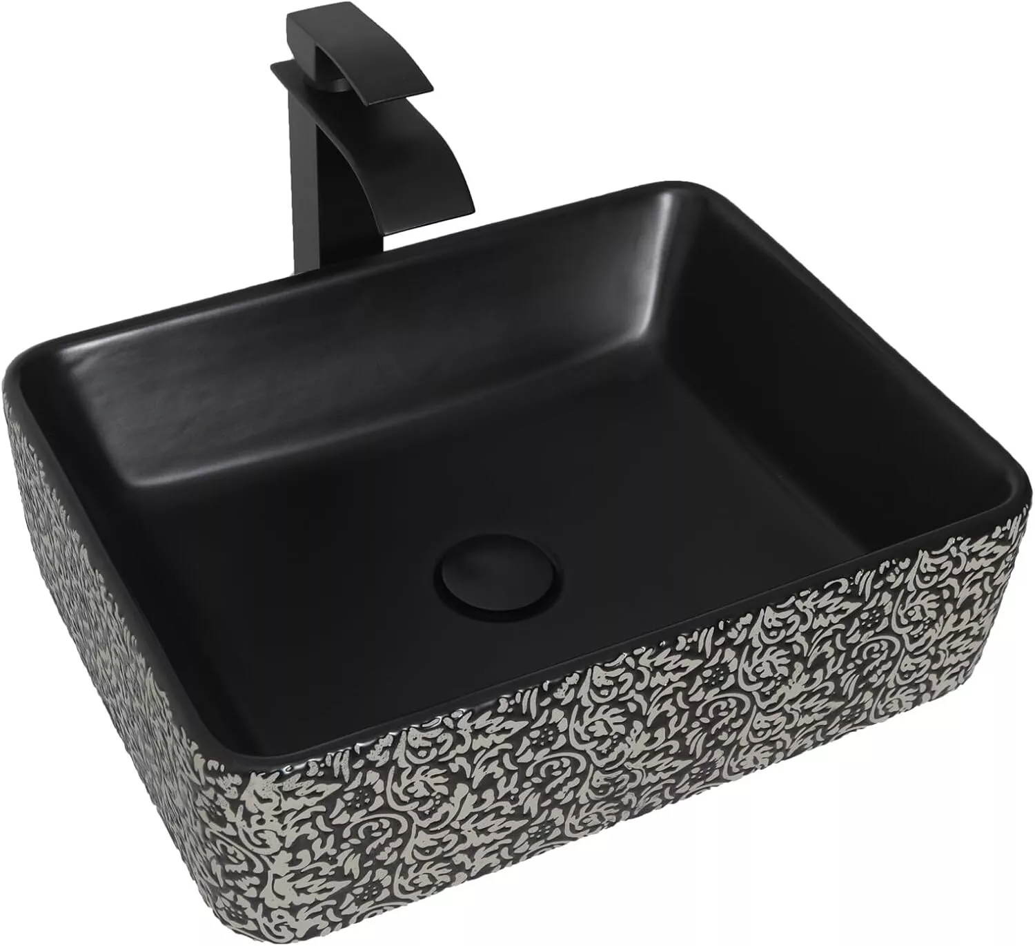 ELECWISH Ceramic Bathroom Sink, Above Counter Ceramic Vanity with ...