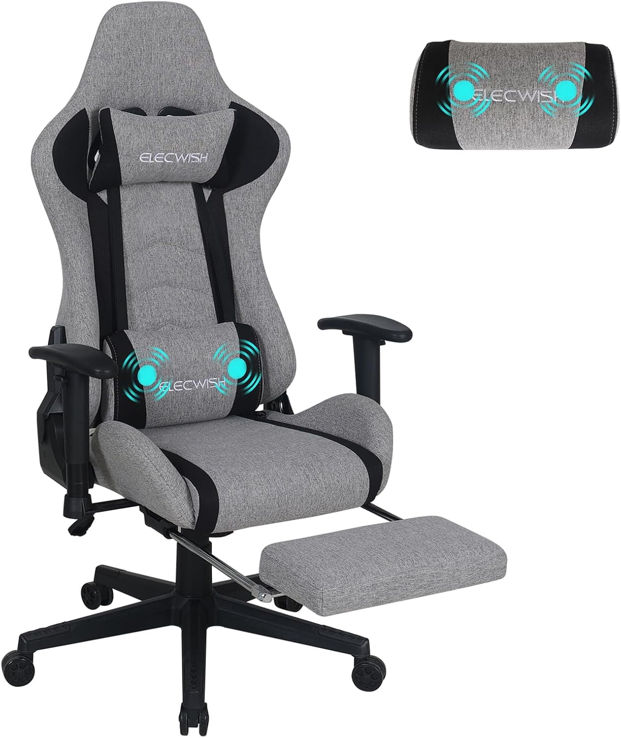 Pink Gaming Chair ELECWISH Panda Gaming Chair Massage Lumbar