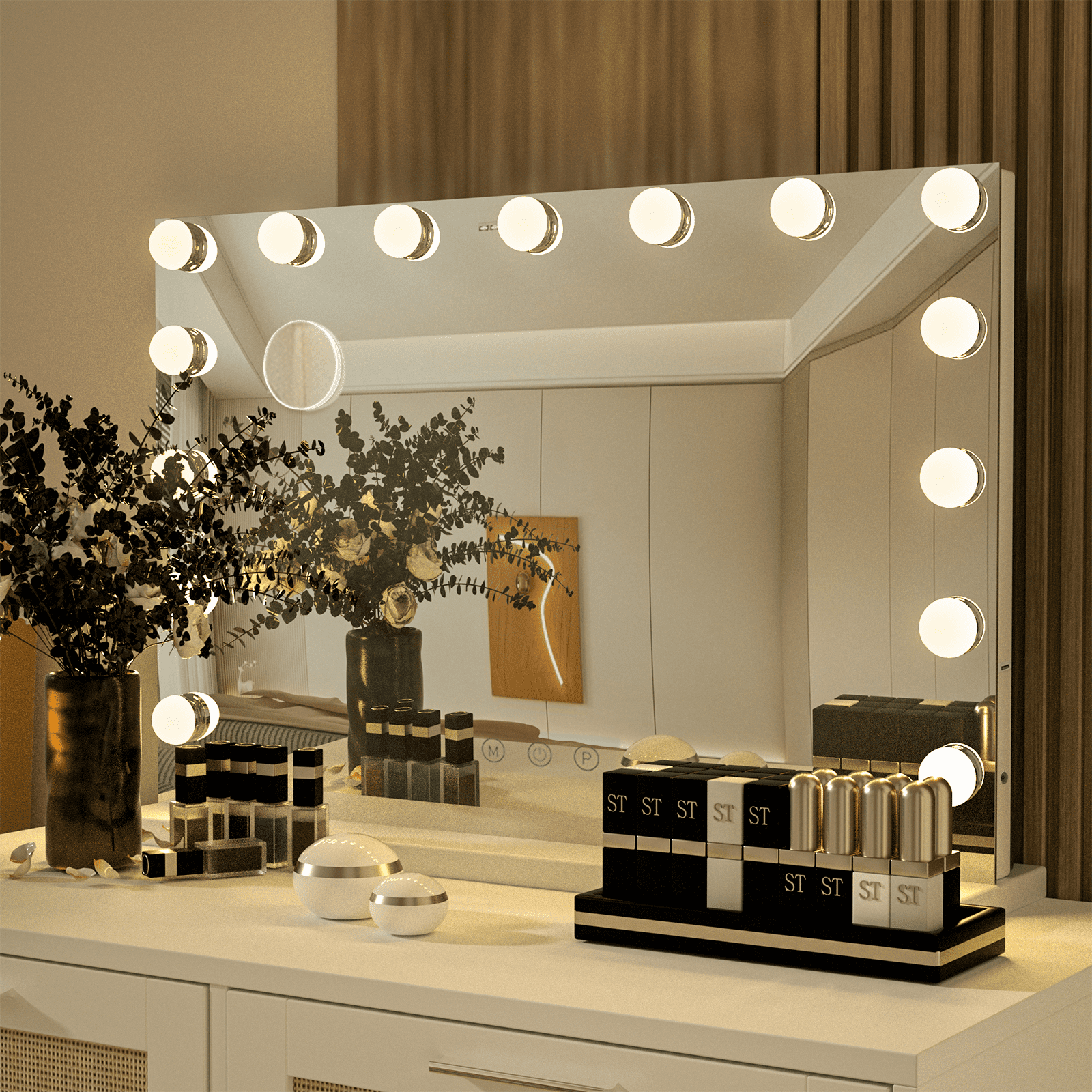 ELECWISH Hollywood Vanity Mirror with Lights, 15 Dimmable LED Bulbs 3
