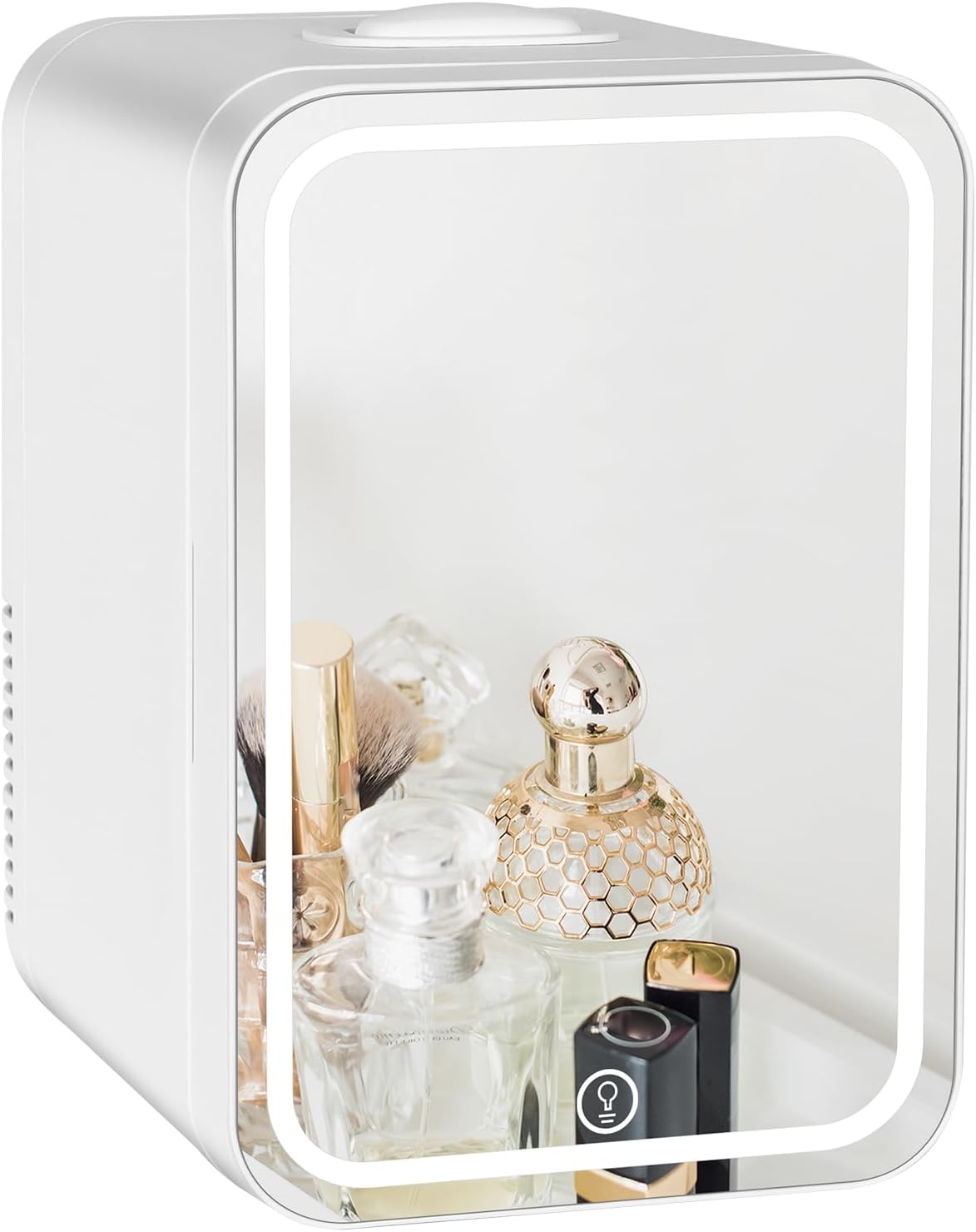 ELECWISH Mini Refrigerator 8L/10 Can Makeup Fridge, Mirrored Door with