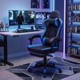 thumbnail image 1 of ELECWISH Racing Style Reclining Gaming Chair High Back Ergonomic Adjustable Swivel Computer Chair with Footrest Headrest and Lumbar Support PU Leather Executive Office Chair (Blue), 1 of 12