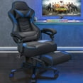 thumbnail image 1 of ELECWISH Racing Style Reclining Gaming Chair High Back Ergonomic Adjustable Swivel Computer Chair with Footrest Headrest and Lumbar Support PU Leather Executive Office Chair (Blue), 1 of 11
