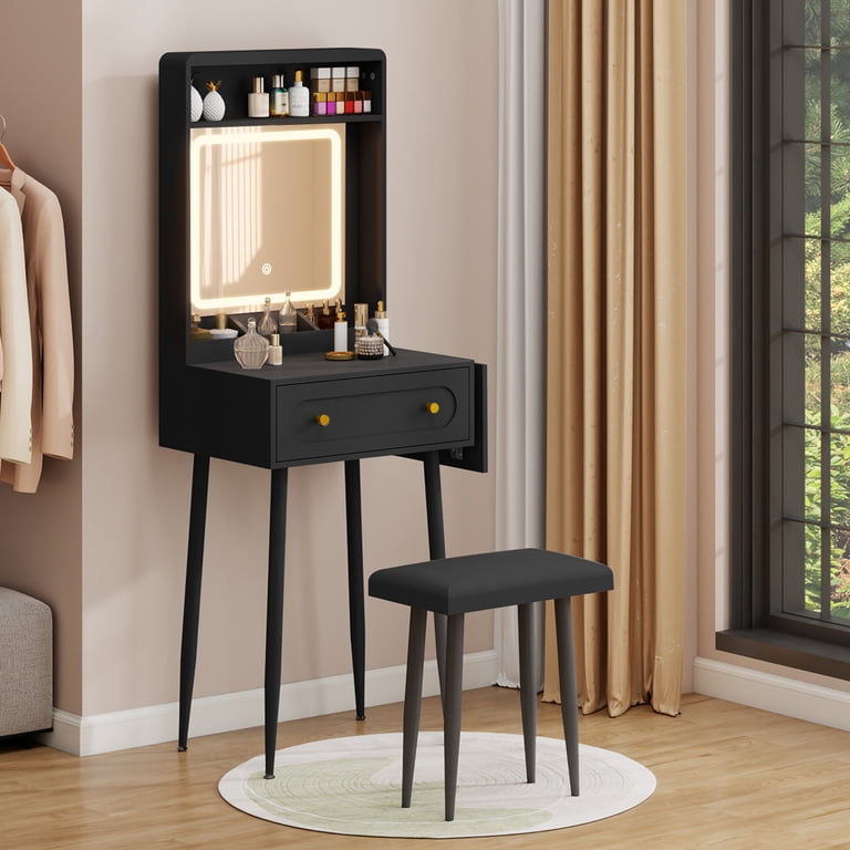 small dressing table black FUFU&GAGA 39.4-in Black Makeup Vanity one_size