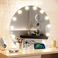 thumbnail image 1 of ELECWISH Vanity Mirror with Lights,Large Hollywood Mirror with Lights with 12 Bulbs, 3 Colors Modes & Adjustable Brightness, Makeup Mirrors Vanity Mirror 10x Spot Mirror, USB Charging Port, 1 of 8