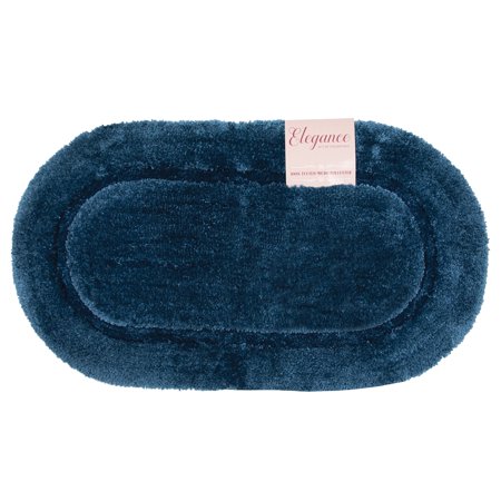 Arkwright Elegance Oval Micro-Poly Bath Rug 17x24 Blue