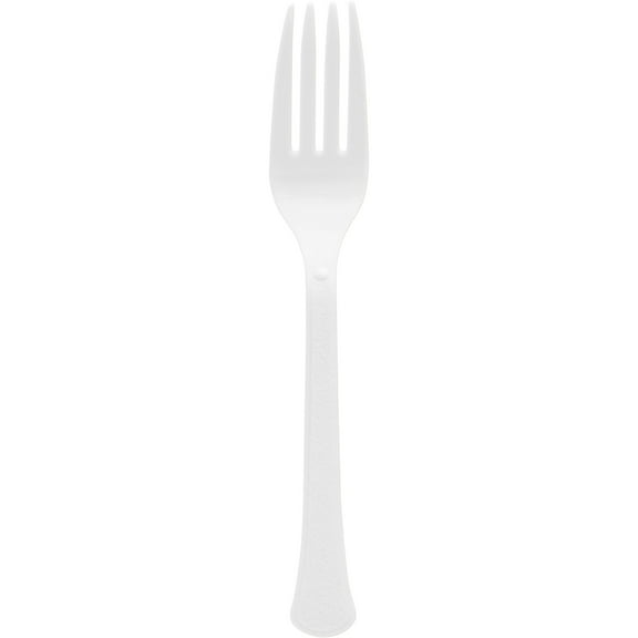 ELEGANI Heavy Weight Disposable Forks 50 Count | Durable and Reusable for Any Occasion- White