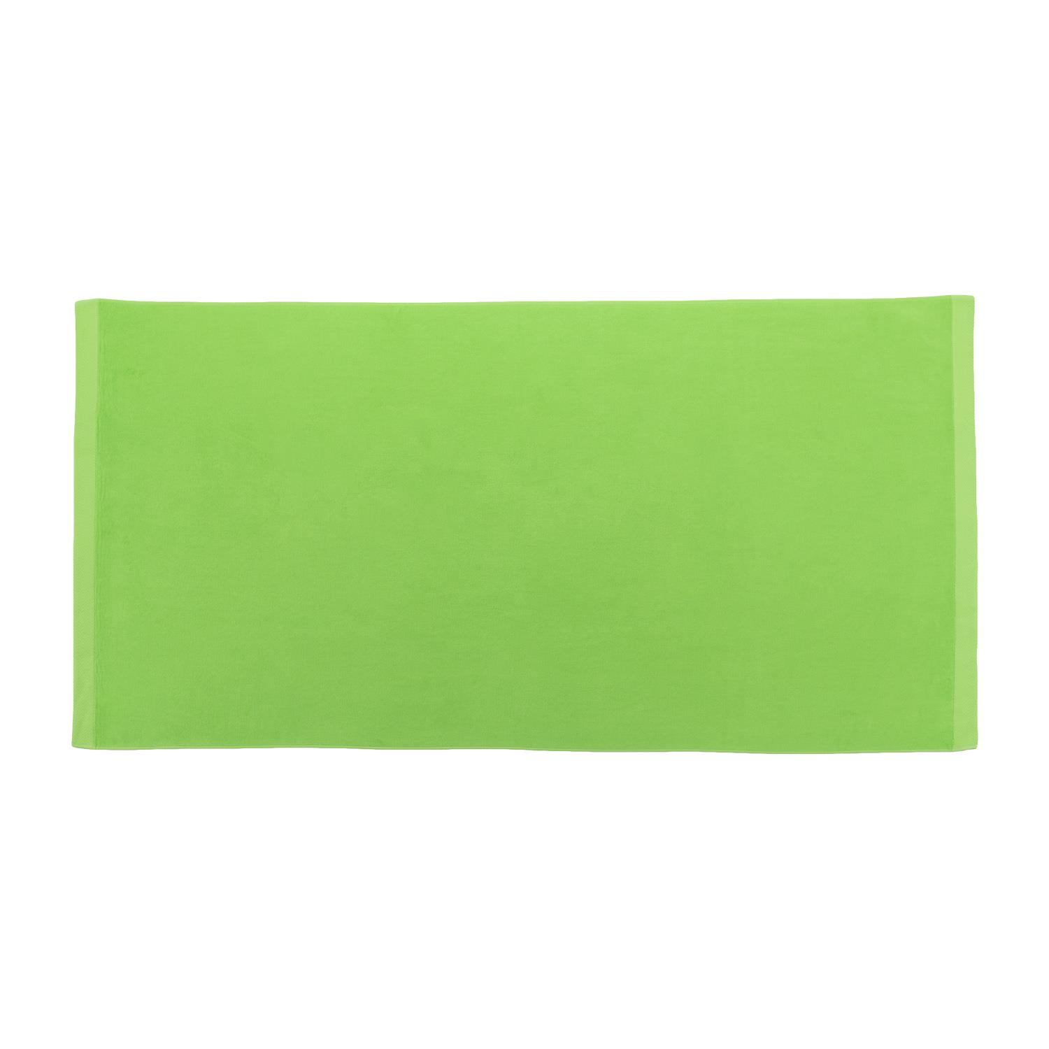 ELEGANI Jumbo Size Terry Dobby Hem Velour Beach Towel - 36 inch x 72 inch - Lime