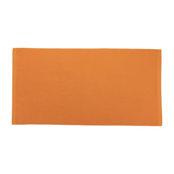 ELEGANI Jumbo Size Terry Dobby Hem Velour Beach Towel - 36 inch x 72 inch - Orange