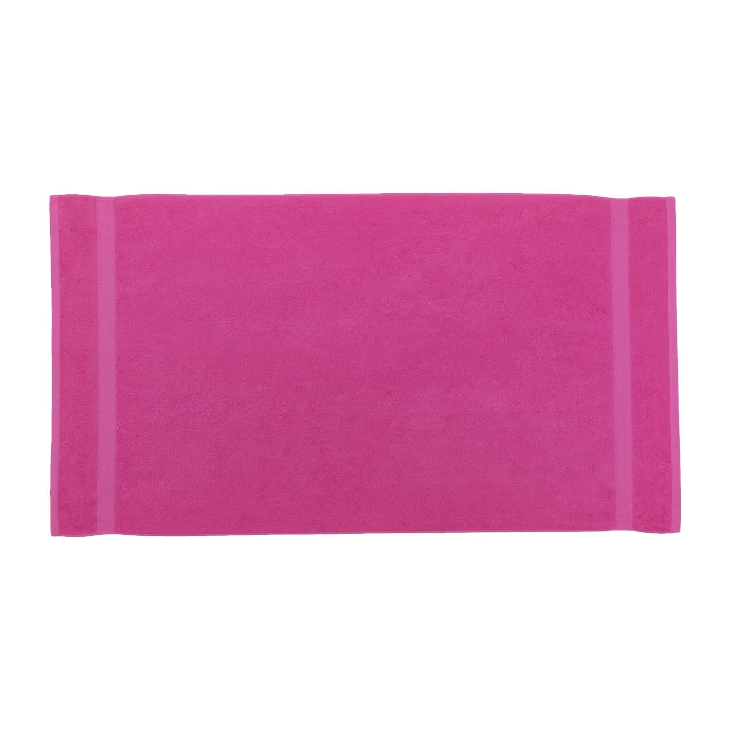 ELEGANI King Size 100% Cotton Loop Terry Beach Towel - 35 inch x 65 inch - Hot Pink