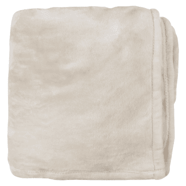 ELEGANI Microfleece Throw 50” x 60” - Beige Ultra Plush Microfiber Polyester Fleece Throw
