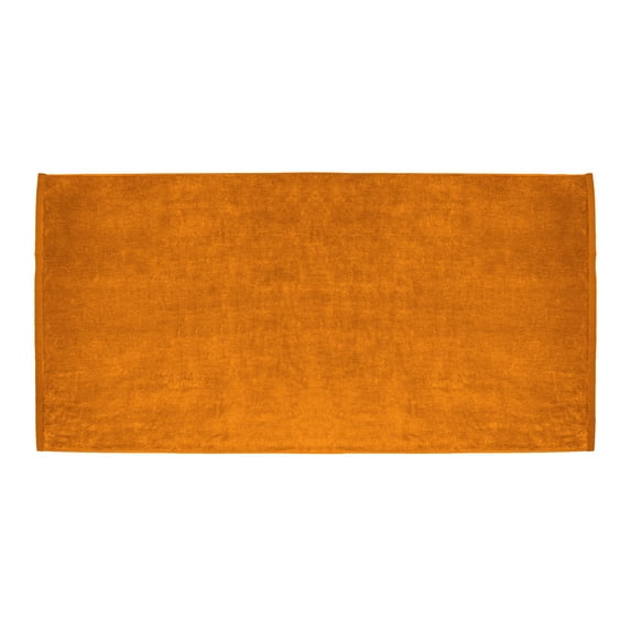 ELEGANI Oversized Large Terry Velour Beach Towel - Orange - 35” x 60” - 100% Ring Spun Cotton