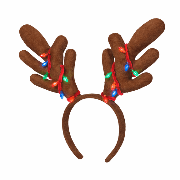 ELEGANI Light-Up Antler Headband for Holiday Celebrations, One Size
