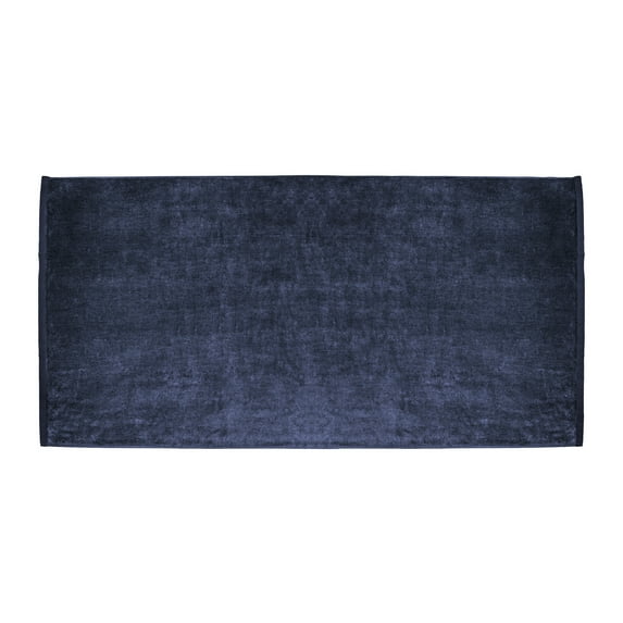 ELEGANI Premium 100% Cotton Terry Velour Beach Towel - Navy (30" x 60")