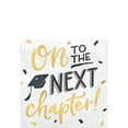 thumbnail image 1 of ELEGANI Table Napkins for Special Occasions, Wedding, Parties, Birthdays and Graduation; On to the Next Chapter Graduation Beverage Napkins, 5in, 16ct (2x Value Pack of 16ct), 1 of 1