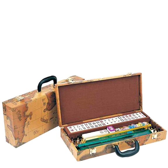 G8Central Mah Jong Board Game with Map Case and Pushers