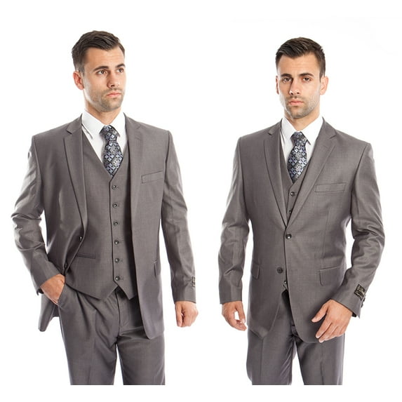 ELEGANT THREE PIECE MEN'S SOLID SUIT