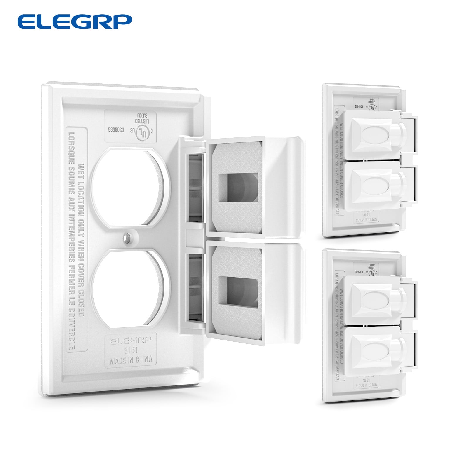 Sealproof Weatherproof Horizontal Duplex Outlet Cover – 1-Gang Nonmetallic, UL Listed For Wet Locations, White