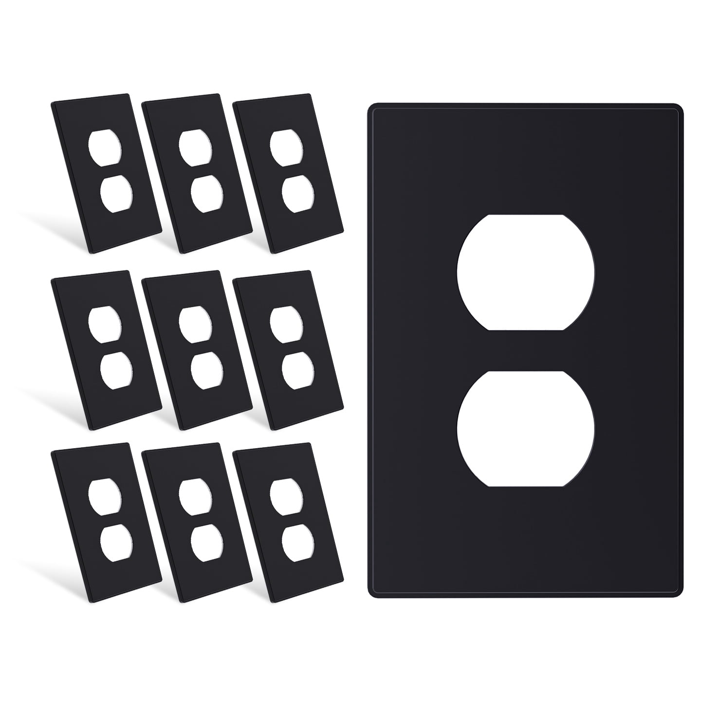 ELEGRP 1-Gang Screwless Duplex Wall Plates, Mid-Size Unbreakable ...