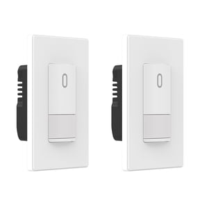 Occupancy Motion Sensor Light Switch, PIR Infrared Motion Activated Wall Switch, No Neutral Wire, Single Pole for CFL/LED/Incandescent Bulb, Wall Plate Included, UL Listed