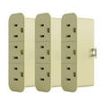 thumbnail image 1 of 2 to 3 Prong Grounded Triple Outlet Extender, 2-Prong to 3-Prong Adapter Converters for Wall Outlets, Portable Polarized Wall Plug Splitter with 3 AC Outlets, ETL Listed, 3 Packs, Ivory, 1 of 9