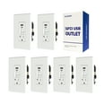 thumbnail image 1 of ELEGRP 20 Amp Tamper Resistant Self-Test GFCI Outlet Receptacle & 24W In-Wall USB Charger combo, Type A & Type C, Midsize Screwless Wall Plate included, UL & CUL Listed, White, 6 pack, 1 of 11