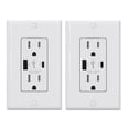 thumbnail image 1 of ELEGRP USB Outlets Receptacles, USB C Wall Outlet, 25W 5.0 Amp High Speed Charging USB Electrical Outlet, 15 Amp Tamper-Resistant Outlet with USB C Ports, UL Listed, Wall Plate Included, 1 of 8