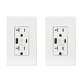 thumbnail image 1 of ELEGRP USB Outlets Receptacles, USB C Wall Outlet, 25W 5.0 Amp High Speed Charging USB Electrical Outlet, 20 Amp Tamper-Resistant Outlet with USB C Ports, UL Listed, Wall Plate Included, 1 of 9