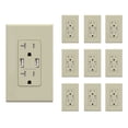 thumbnail image 1 of ELEGRP 3.6Amp USB Outlet, Dual Type A In-Wall Charger with 20 Amp Duplex TR Outlet,Wall Plate Included, Ivory, R1620D36-IV10 (10-Pack), 1 of 8