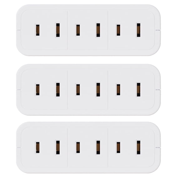 3 Outlet Tap Polarized Swivel Wall Outlet Extender, 180 Degree Electrical Plug Adapter, 2-Prong to 2-prong Adapter Converters for Wall Outlets, White( 3 pack)