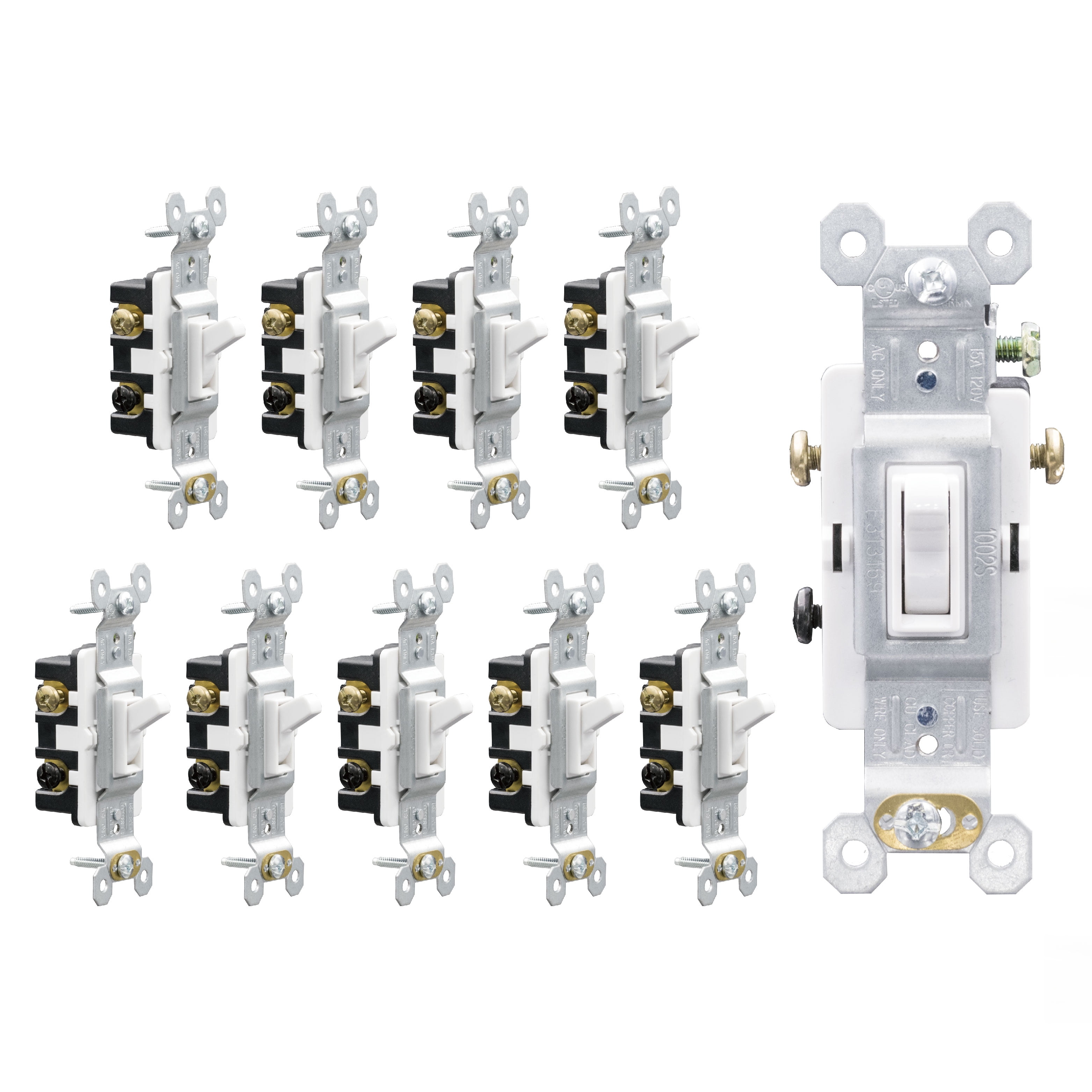 Hubbell 15-amp 4-way White Framed Toggle Residential Light Switch Hubbell 15-amp 4-way White Framed Toggle Residential Light Switch