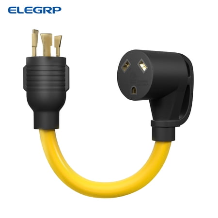 ELEGRP 30 Amp Generator to RV Adapter Cord NEMA L5 30P to TT 30R 3 Prong Twist Lock Dogbone Converter