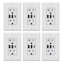 USB Outlets Receptacles, 3 Port USB C Wall Outlet, 30W 6.0A USB Electrical Outlet, 15 Amp Tamper Resistant Outlet with USB C Ports, UL Listed, Wall Plate Included