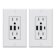 thumbnail image 1 of USB Outlets Receptacles, 3 Port USB C Wall Outlet, 30W 6.0A USB Electrical Outlet, 15 Amp Tamper Resistant Outlet with USB C Ports, UL Listed, Wall Plate Included, 1 of 9