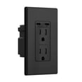 thumbnail image 1 of ELEGRP USB Outlets Receptacles, 65W Dual USB C Wall Outlet for Laptop, Power Delivery 15 Amp Tamper Resistant Electrical Outlet with USB C Ports, Wall Plate Included, UL Listed, 1 of 12