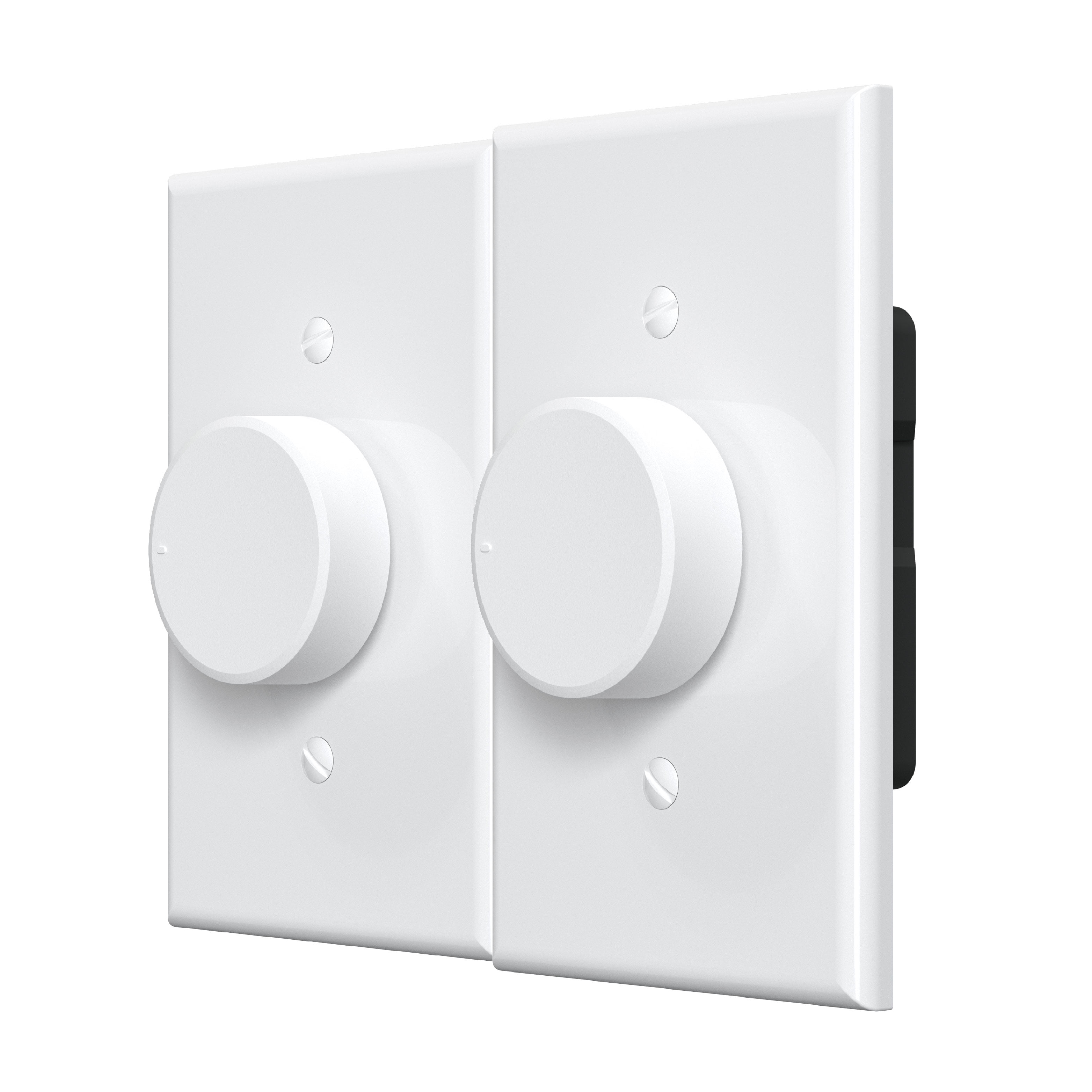 White Rotary Single Pole Dimmer Switch Set with Knobs