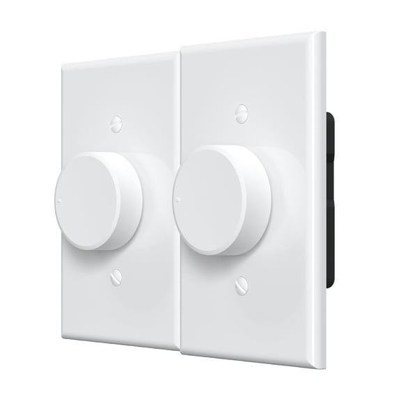 ELEGRP Digital Rotary Dimmer Switch, Single Pole and 3-Way, White/Ivory/light Almond Knobs Included (2 Pack)