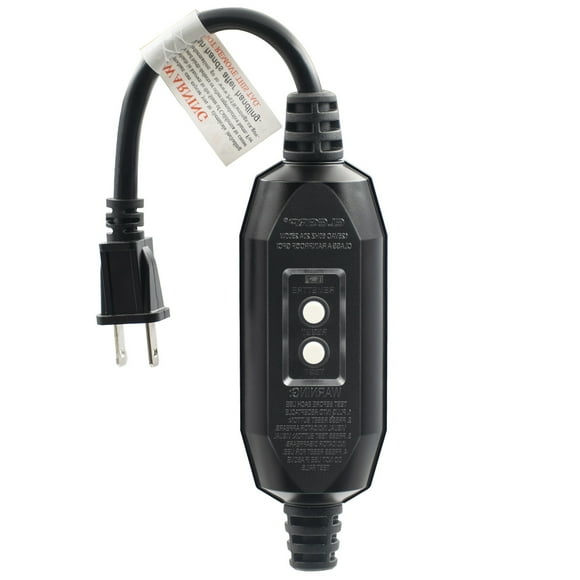 ELEGRP G1215CA2 G20CAR Patented Auto-Monitoring GFCI Replacement Plug Inline Assembly, Auto Reset 15 Amp Non-Grounded 2 Wires 2-Prongs for Power Tools, Lawn Equipment etc, UL Listed, 1 Pack, Black