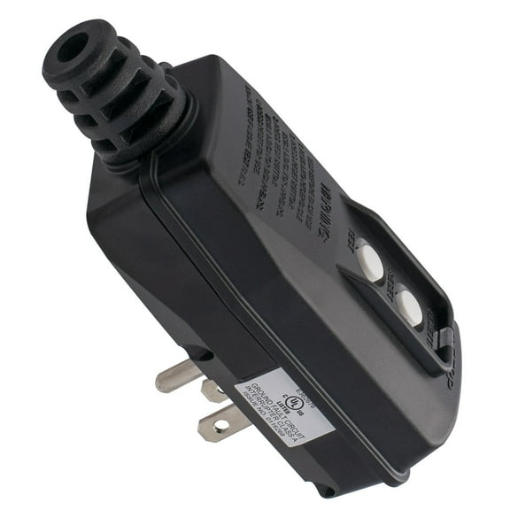 ELEGRP G1215PM G20PMSR Patented Auto-Monitoring GFCI Replacement Plug Assembly, Manual Reset 15 Amp Grounded 3 Wires 3-Prongs for Power Tools, Lawn Equipment etc, UL Listed, 1 Pack, Black