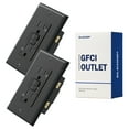 thumbnail image 1 of ELEGRP GFCI Outlet Outdoor, 15 Amp Electrical Outlet, Weather & Tamper Resistant GFCI Receptacle, Ground Fault Receptacle with Screwless Wall Plate, UL Listed, Black 2PC, 1 of 8